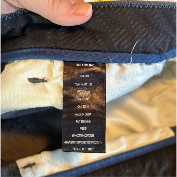 Volcom dark gray/black men's pants size 36 - Picture 8 of 9